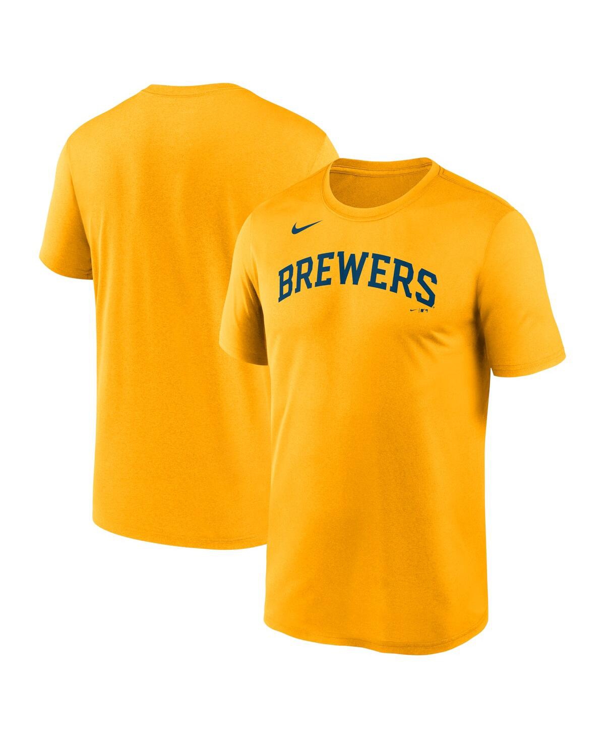 Nike Men's  Gold Milwaukee Brewers New Legend Wordmark T-shirt