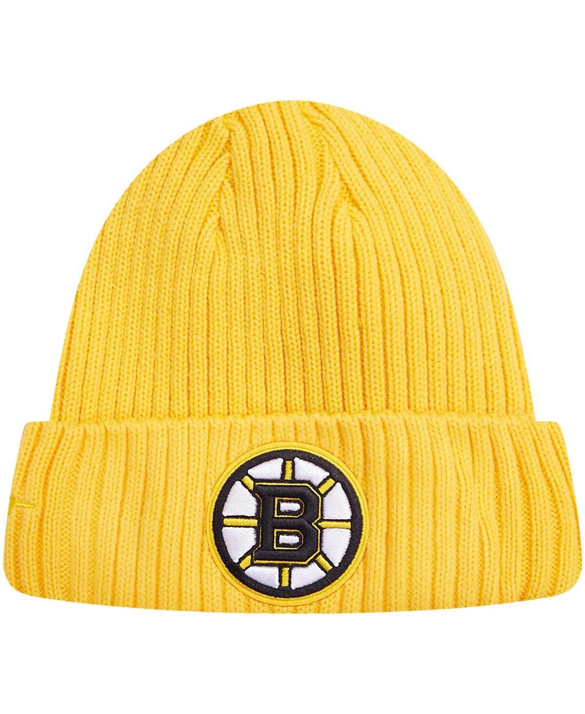 Shop Pro Standard Men's  Gold Boston Bruins Classic Core Cuffed Knit Hat