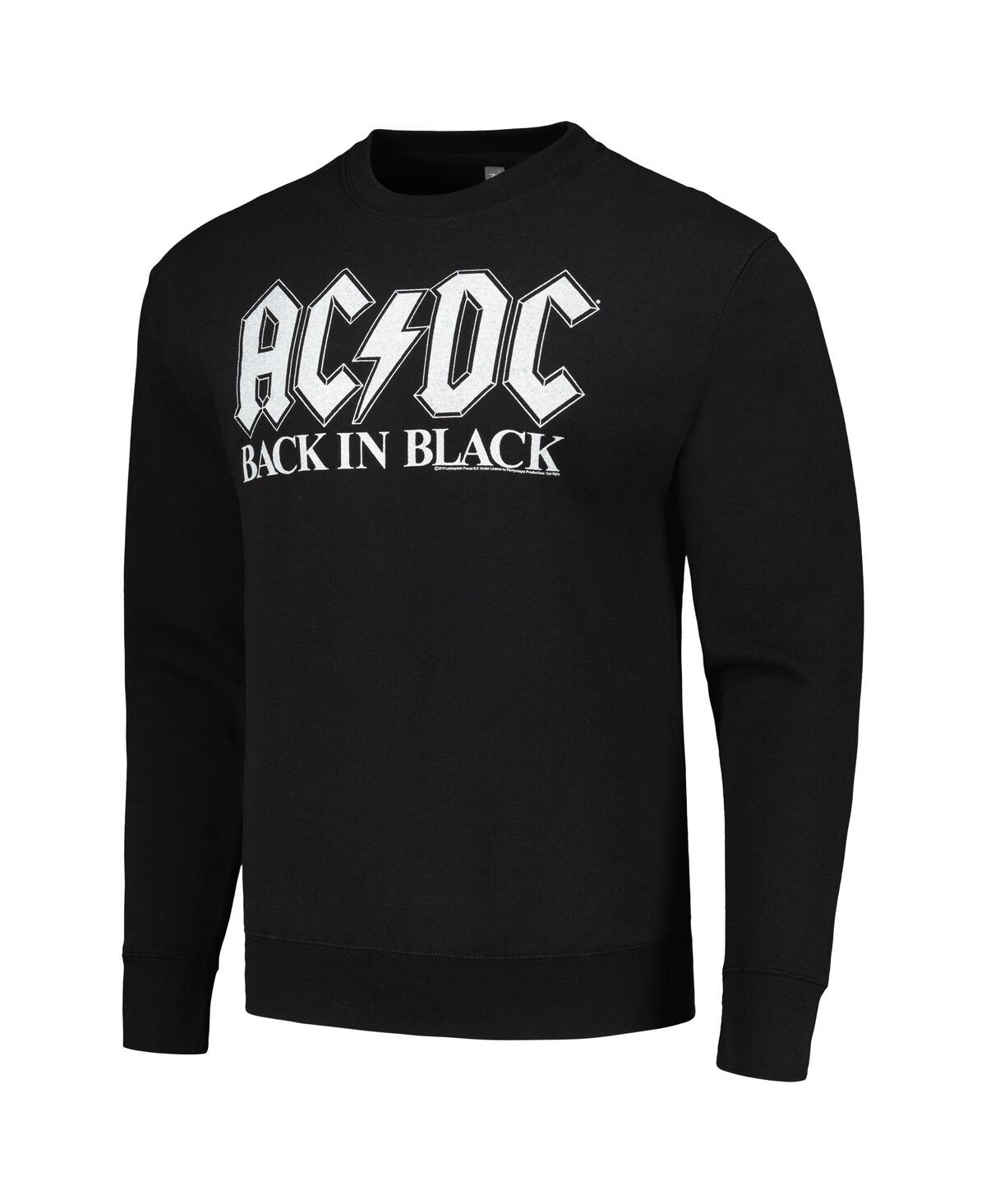 Shop American Classics Men's Black Acdc Back In Black Pullover Sweatshirt