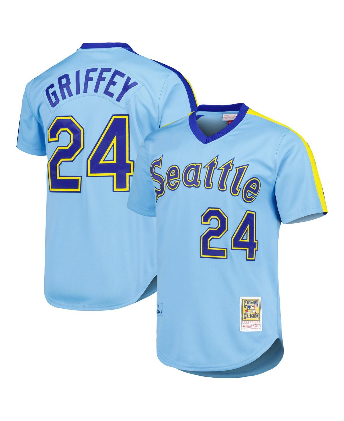 Men's Mitchell & Ness Ken Griffey Jr. Light Blue Seattle Mariners Cooperstown Collection Authentic Jersey - Light Blue