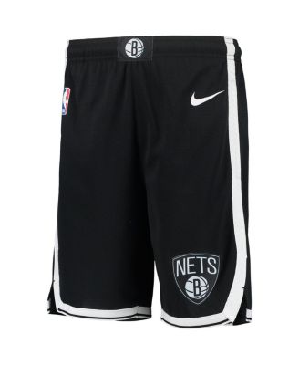 Big Boys and Girls Black Brooklyn Nets 2020/21 Swingman Performance Shorts - Icon Edition