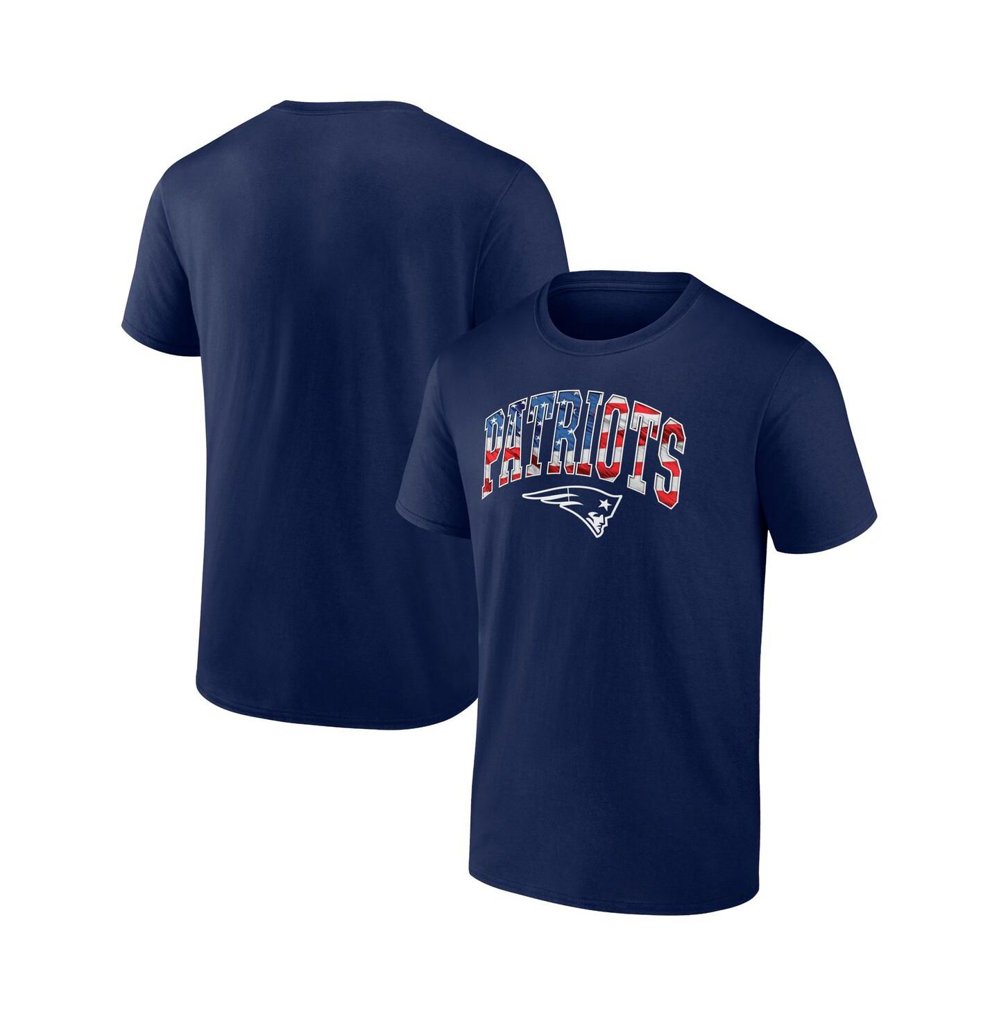 Мужская футболка Fanatics Navy New England Patriots Banner Wave Logo — фото 1