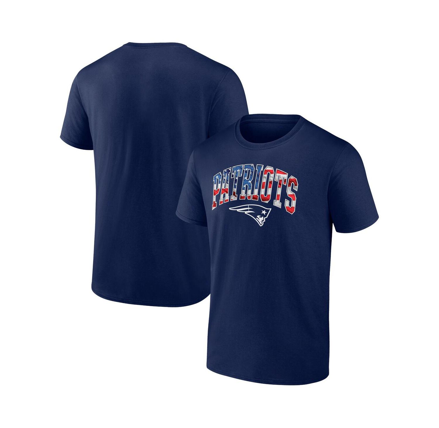 Men's Navy New England Patriots Banner Wave Logo T-shirt