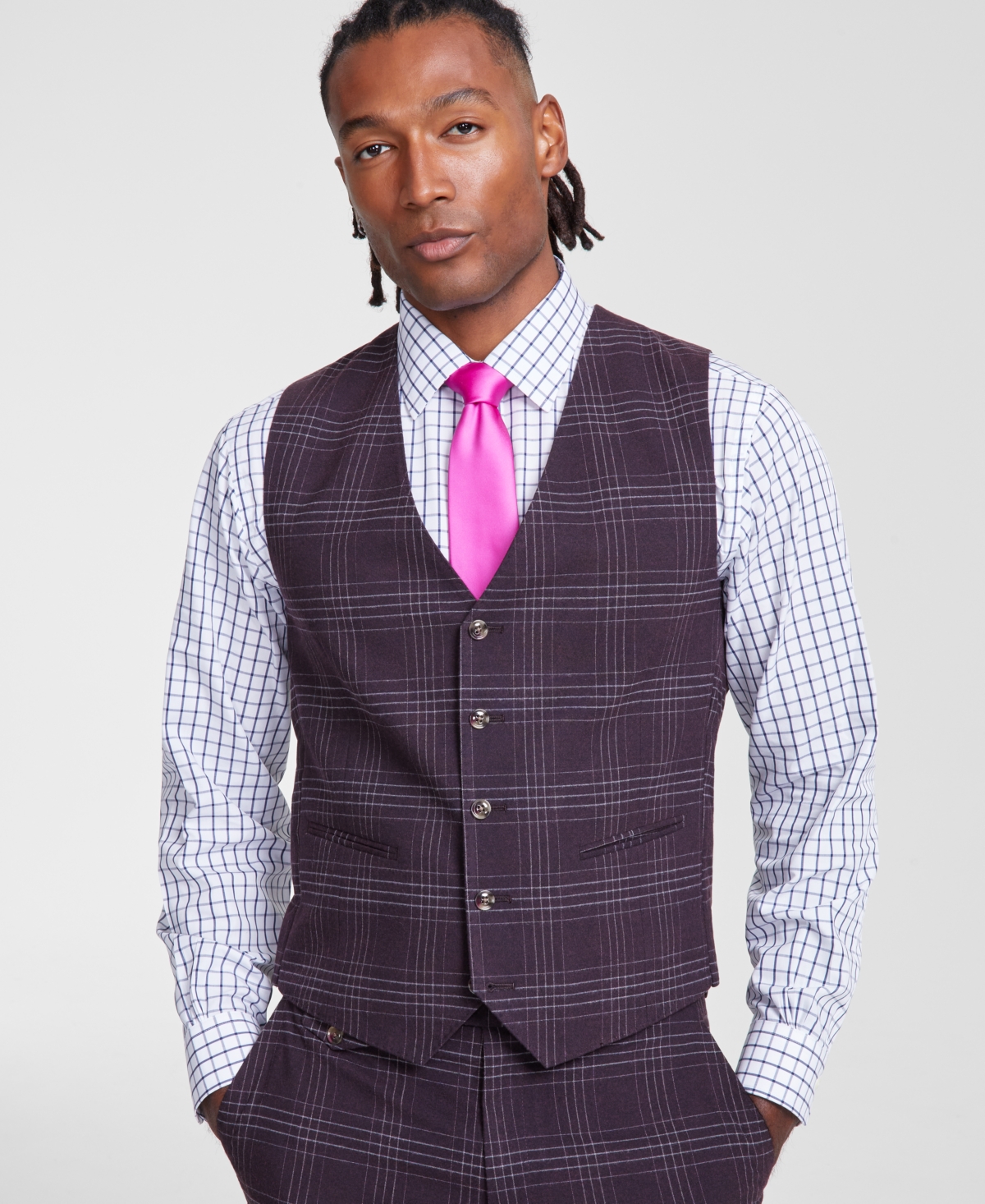 Burgundy suit vest online