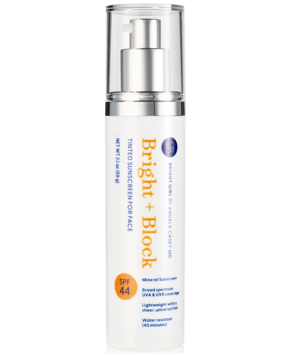 Bright Girl Bright+block Spf 44 Tinted Mineral Sunscreen In White
