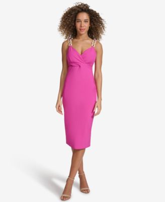 Siena - Women's Embellished-Strap Midi A-Line Dress