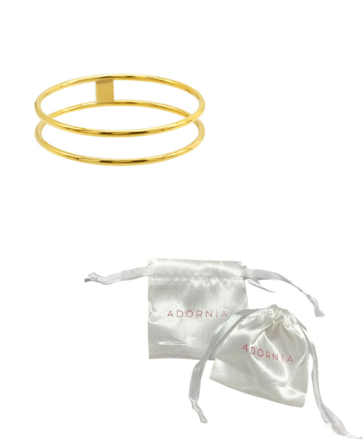 Shop Adornia Tarnish Resistant 14k Gold-plated Stainless Steel Double Row Bangle Bracelet