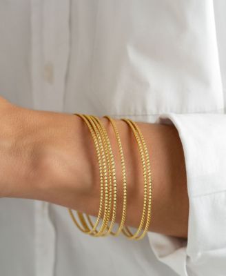 14K Gold-Plated 7-Piece Skinny Bangle Set