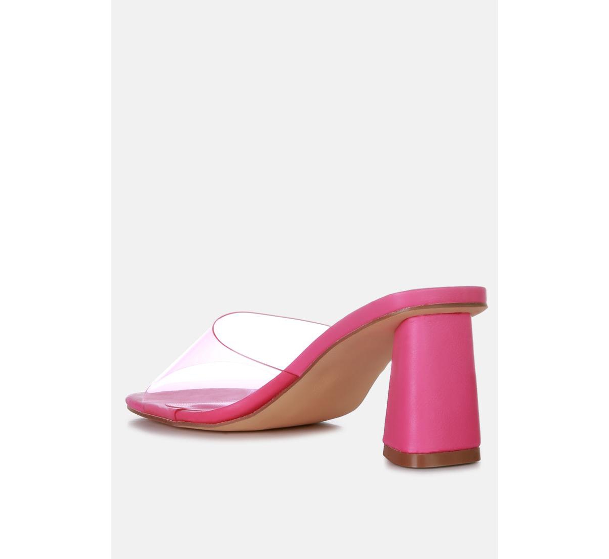 London Rag Clear Flirt Clear Strap Slip On Heel Sandals