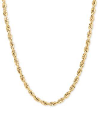 Macy's - Solid Glitter Rope Chain 24" Necklace in 10k Gold