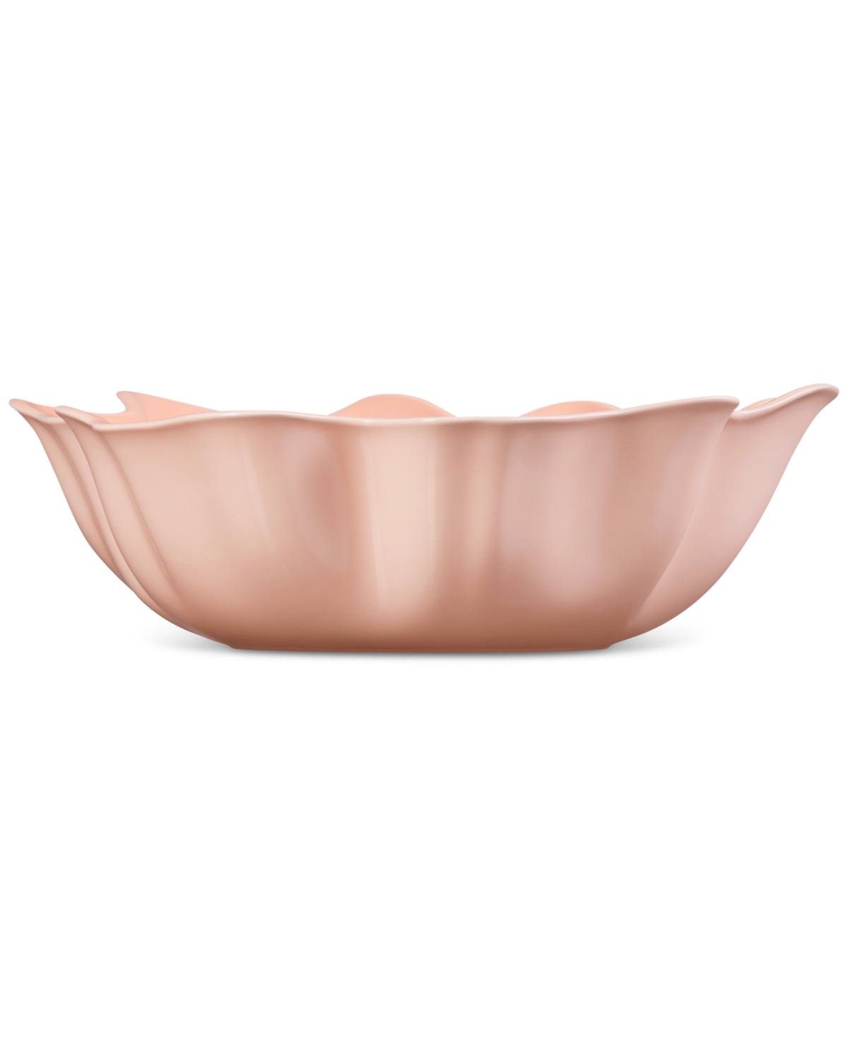Le Creuset Iris Stoneware Ruffle Serving Bowl In Peche