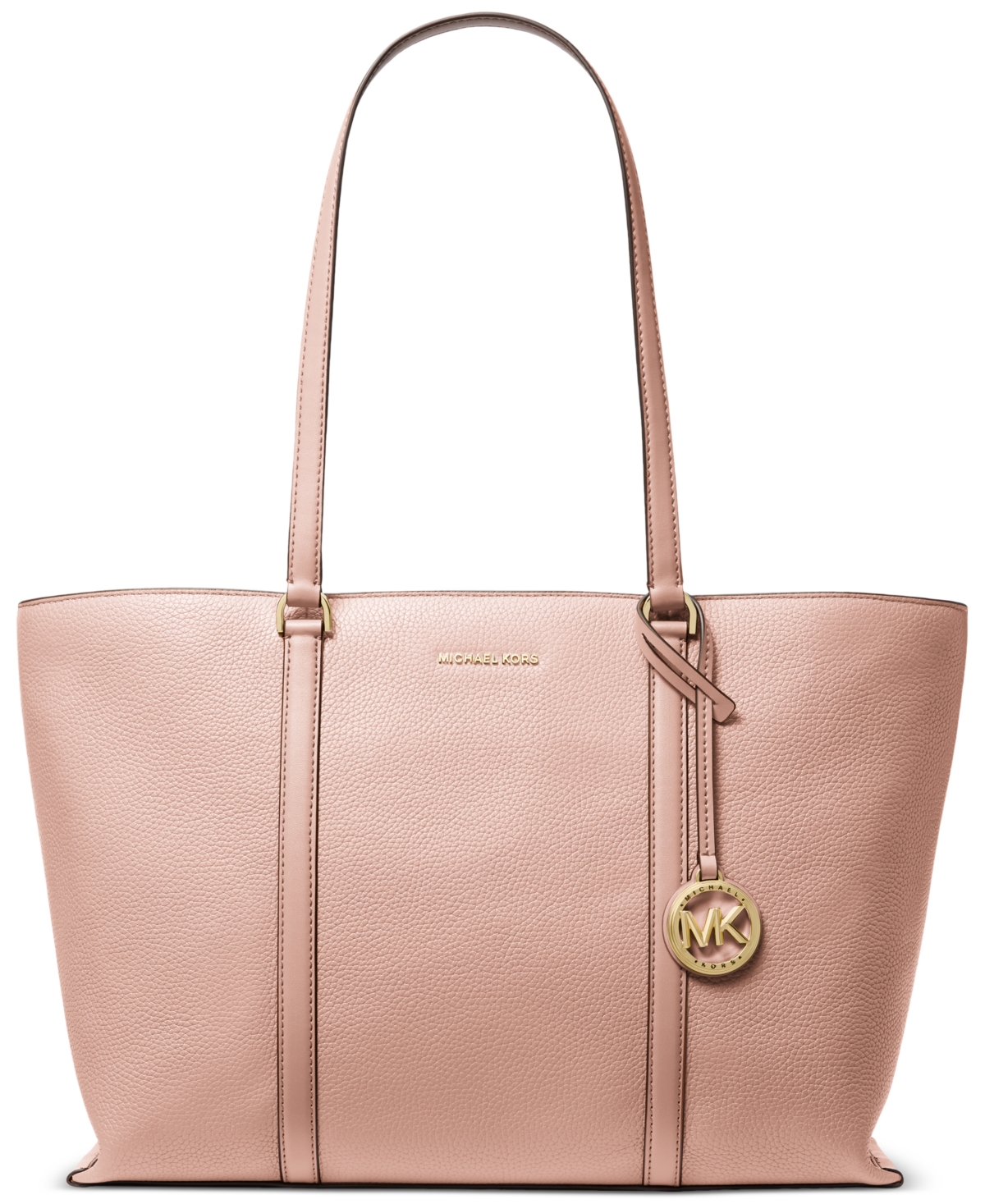 Shop Michael Kors Michael  Temple Large Leather Tote In Soft Pink