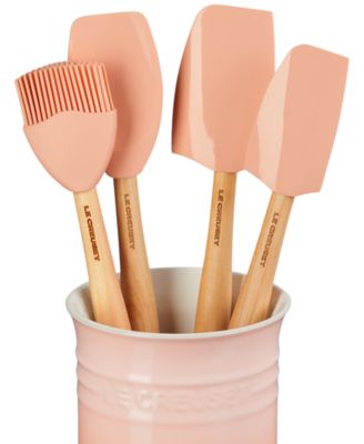 5 Piece Utensil Set with Stoneware Utensil Crock