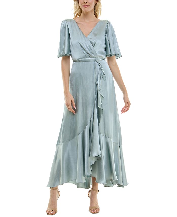 Flowy Tie-Back Flounce Sleeve Dress