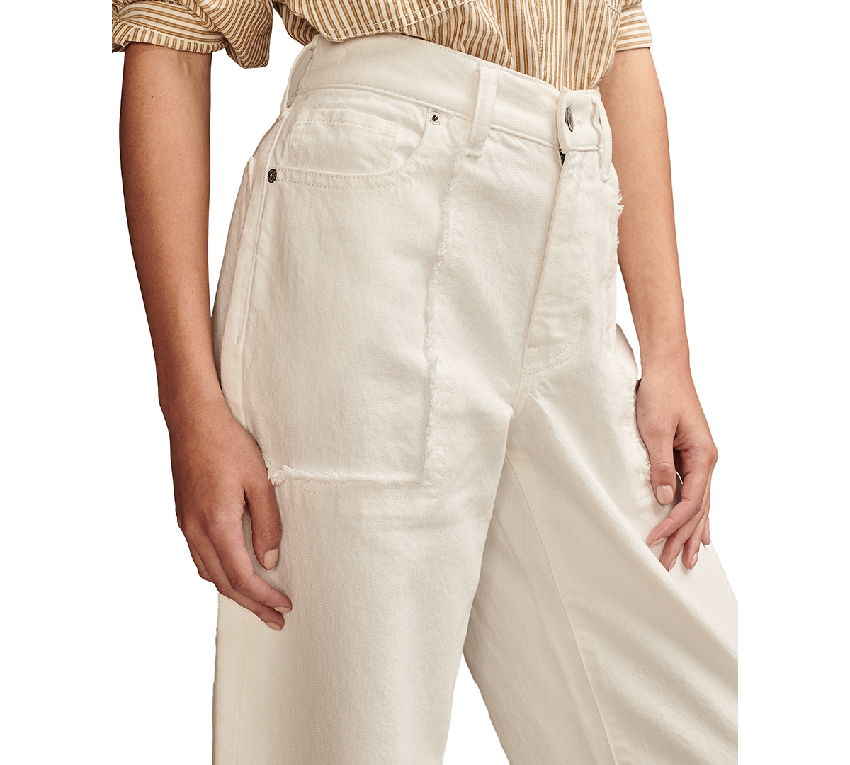 Shop Lucky Brand Women's Legend Patch-pocket Wide-leg Jeans In Fresh Start