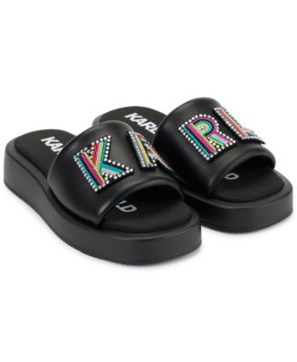 KARL LAGERFELD PARIS - Opal Embellished Platform Slide Sandals