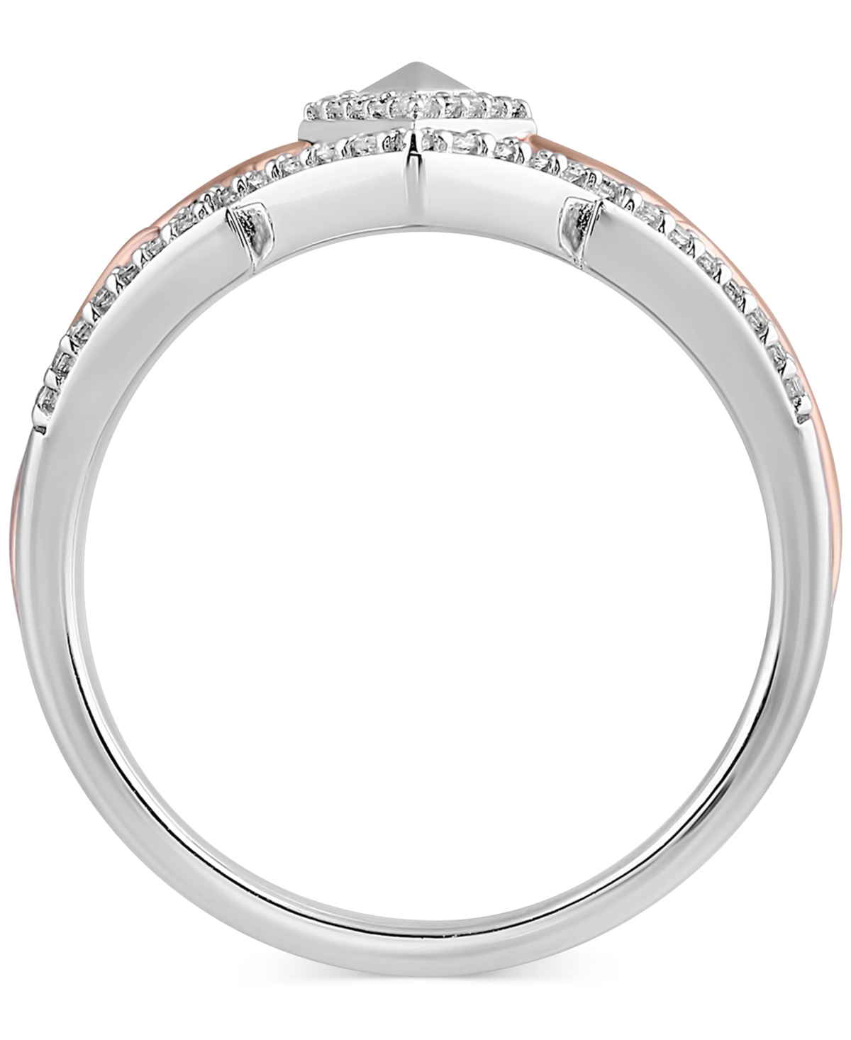 Wonder Fine Jewelry Star Wars  Diamond Ahsoka Star Wars Ring (1/4 Ct. T.w.) In Sterling Silver & Rose In Sterling Silver  Rose Gold-plate
