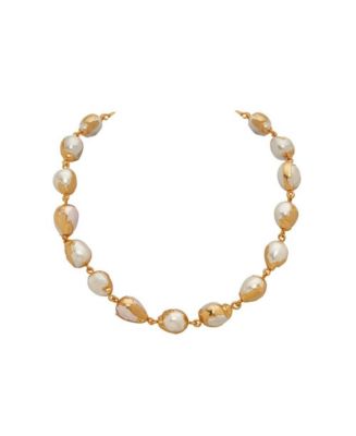 Dhwani outlet Bansal 22k gold plated brass with baroque pearl -Riva Bracelet . NEW!!! Baroque Pearl | Bold White Pearl cuff | Special Gift