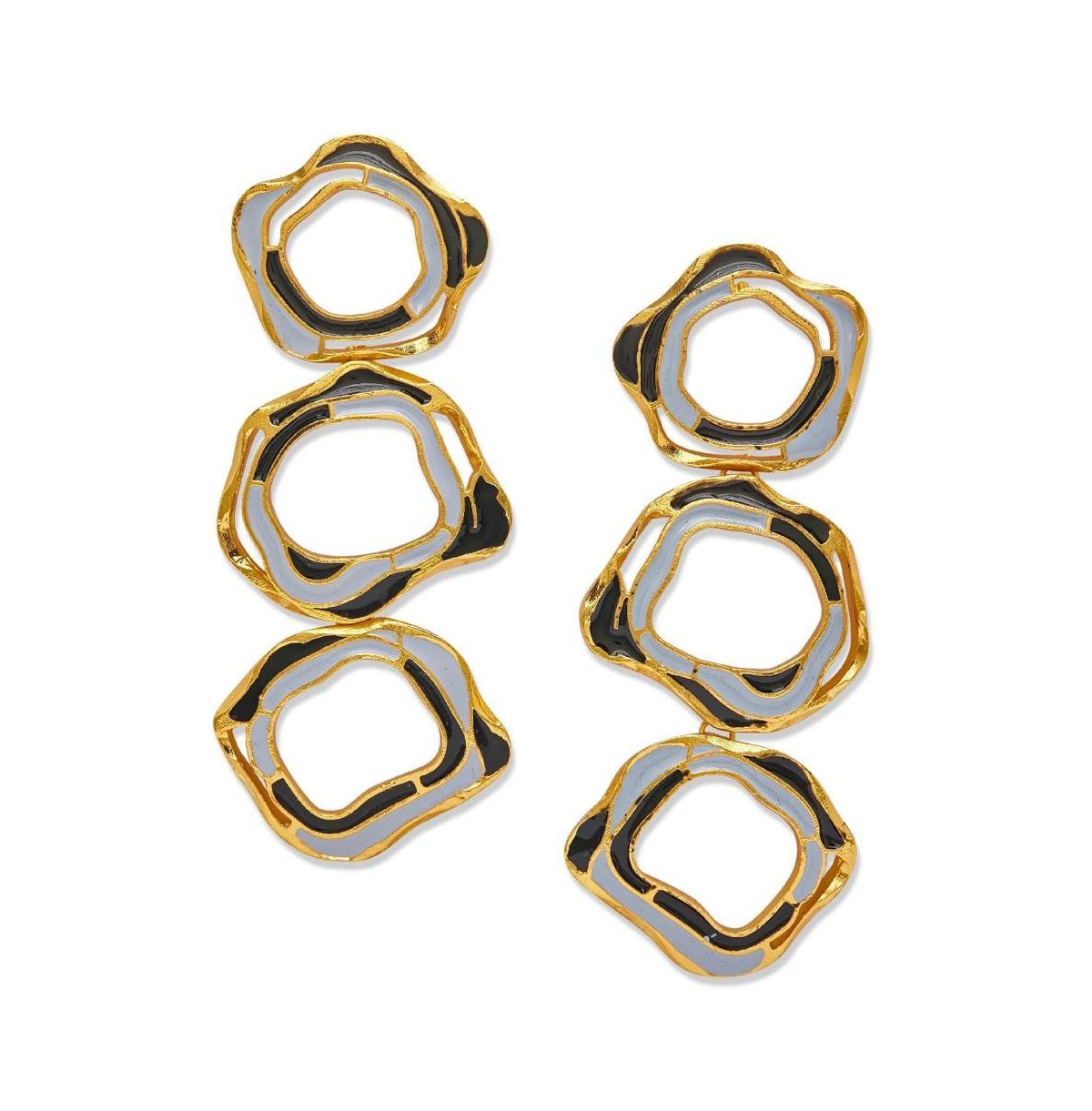 Aqua Earrings - Gold