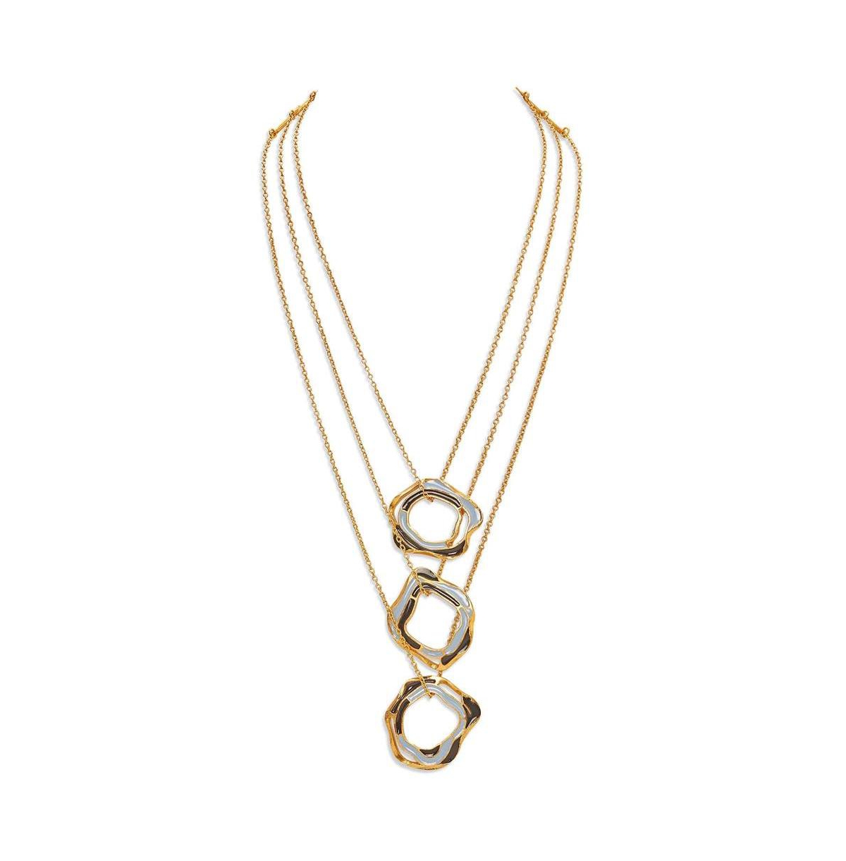 Aqua Layered Necklace - Gold
