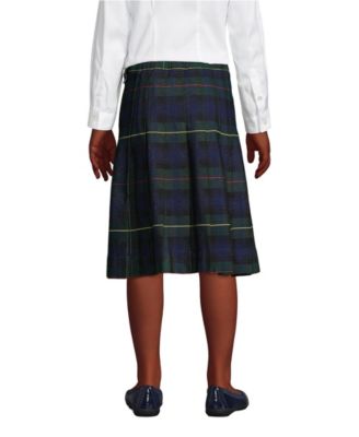 Little Girls School Uniform Plaid Pleated Skirt Below the Knee