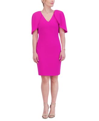 Jessica Howard - Women's V-Neck Puff-Sleeve Sheath Dress