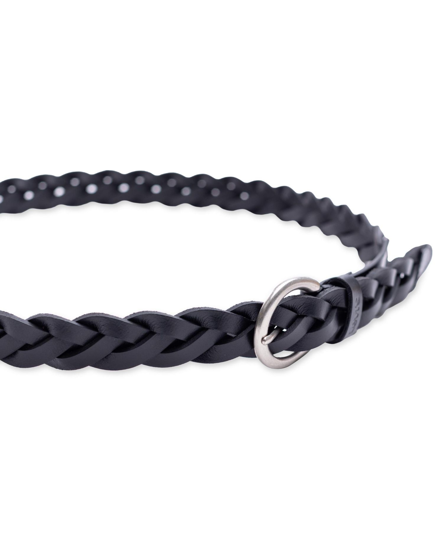 Women's Braided Leather Skinny Belt
