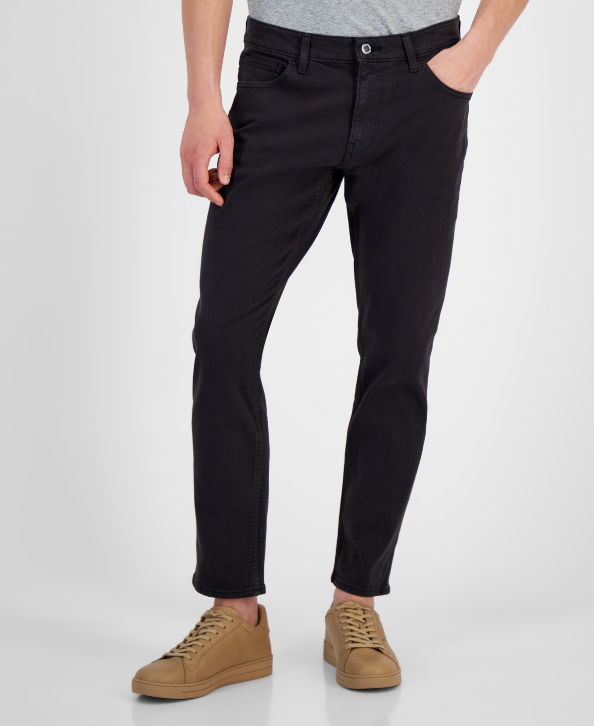 Shop Michael Kors Men's Five-pocket Pigment Dyed Jeans In Black