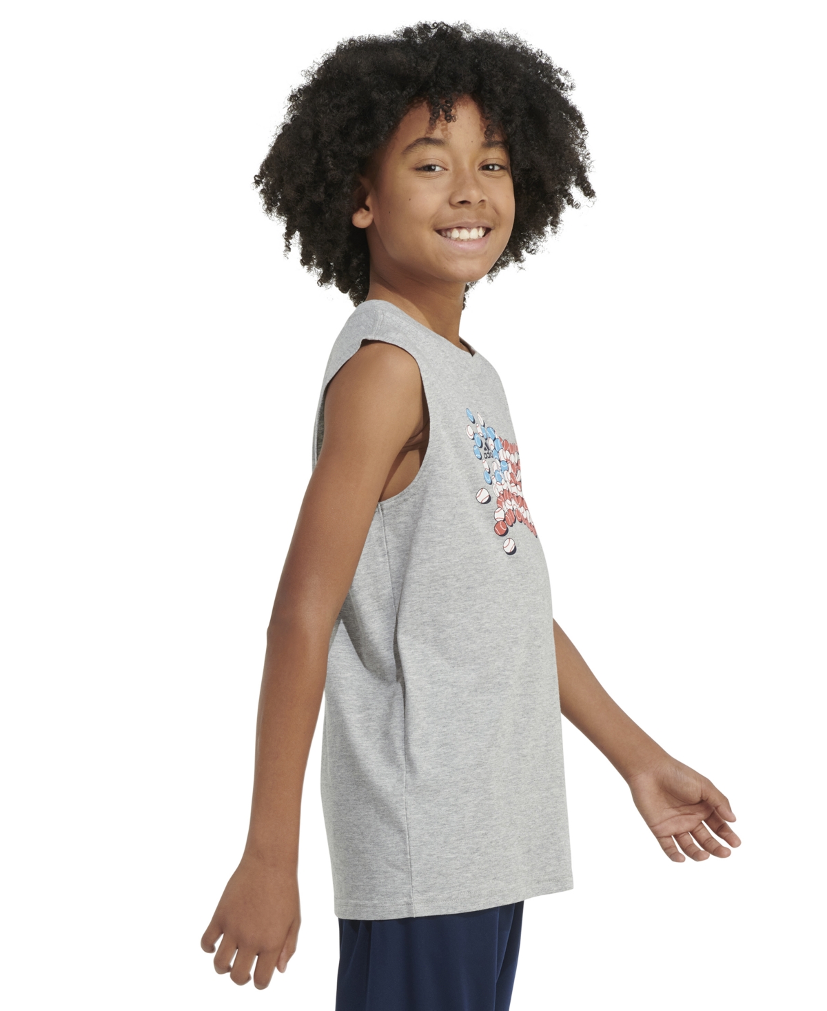 adidas Big Boys Sleeveless Usa Graphic Heathered T-Shirt