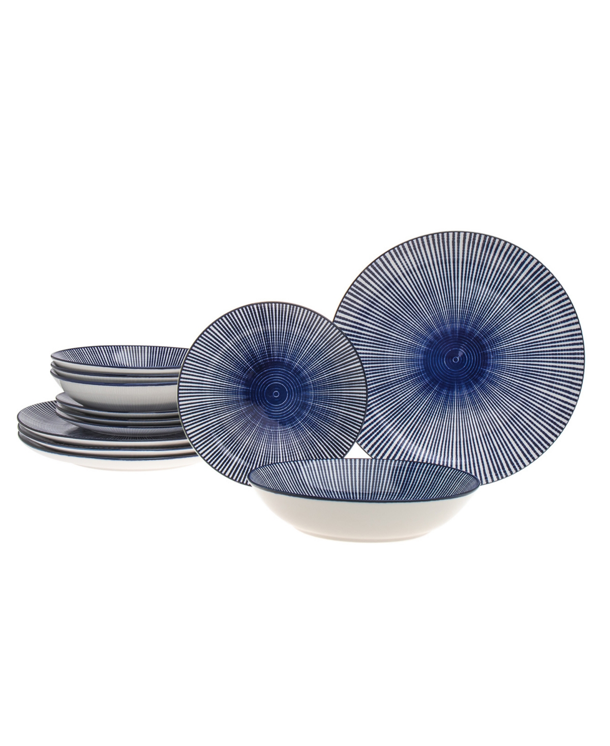 Blue 12 Pc. Dinnerware Set, Service for 4 - Blue