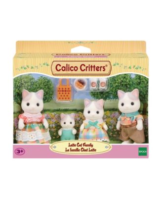 Calico Critters Latte Cat Family, Set of 4 Collectable Doll Figures