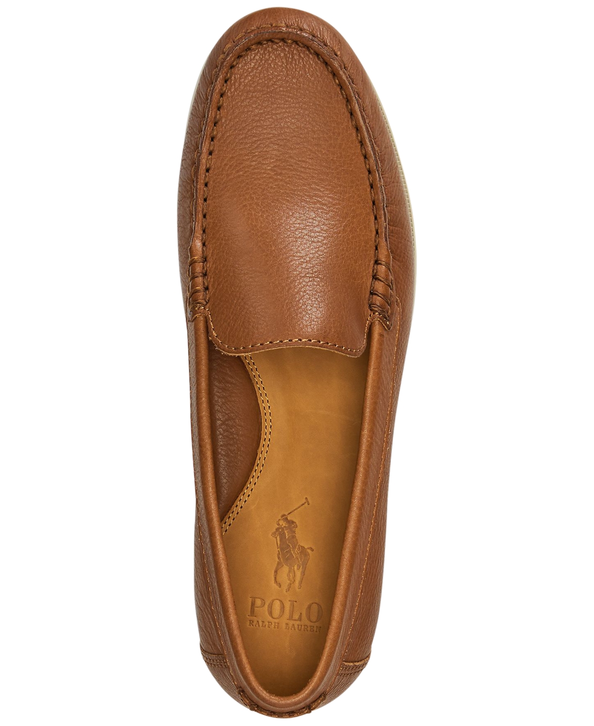Shop Polo Ralph Lauren Men's Merton Leather Venetian Loafers In Tan