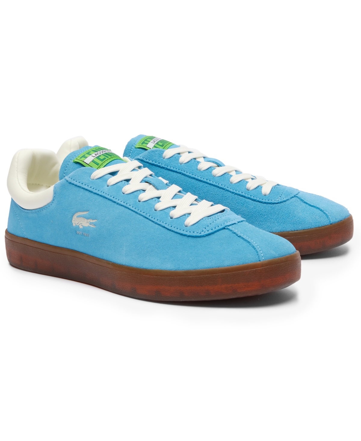 Shop Lacoste Men's Baseshot Lace-up Court Sneakers In Blue,gum