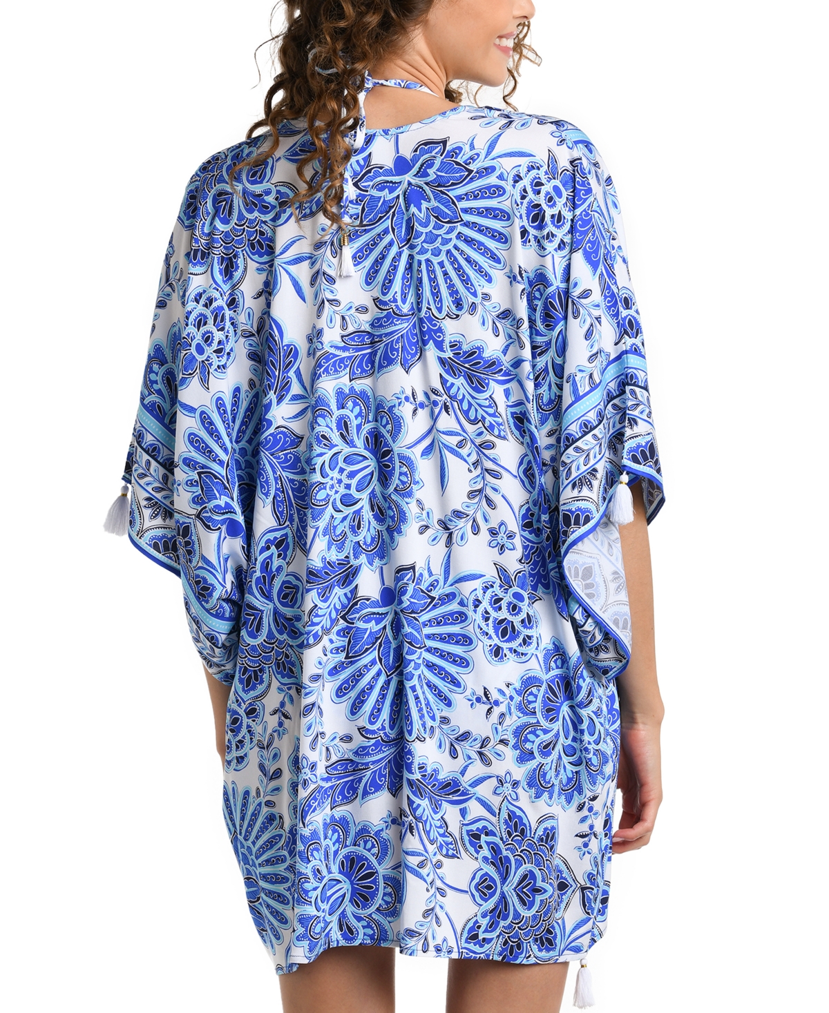 Shop La Blanca Women's Beyond Printed Kimono Swim Cover-up In Blue