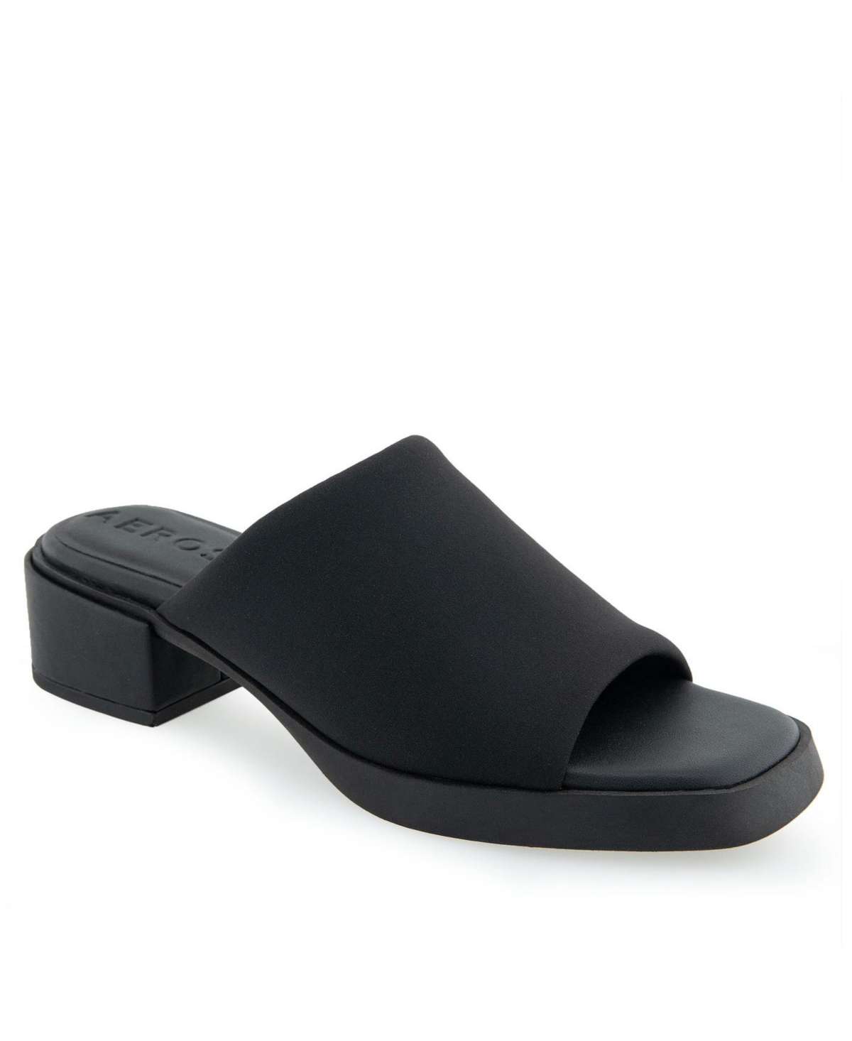 Shop Aerosoles Women's Denise Slip-on Sandals In Black Stretch