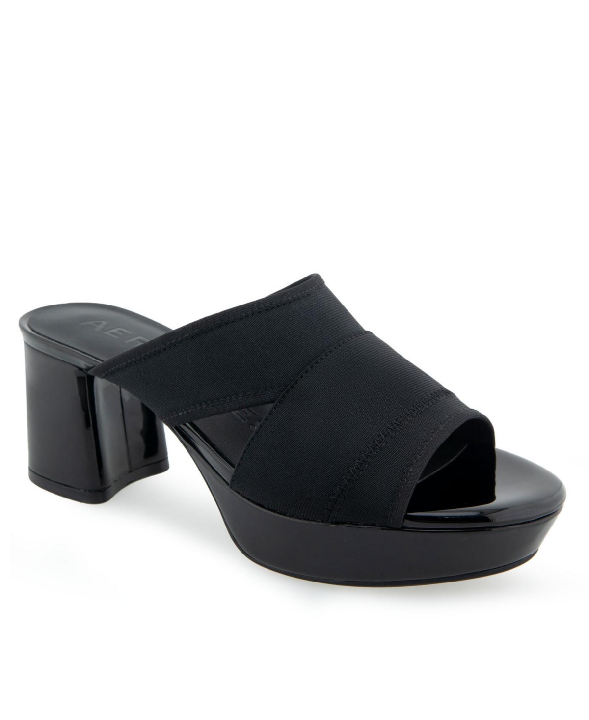 Shop Aerosoles Women's Carma Platform Slide Sandals In Black Elastic