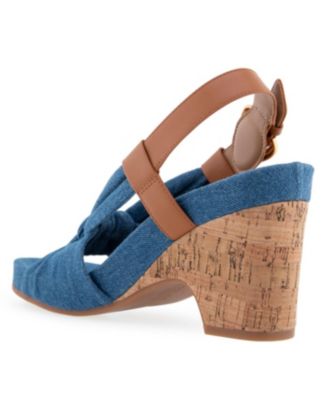 Women's Miki Open Toe Buckle Wedge Sandals