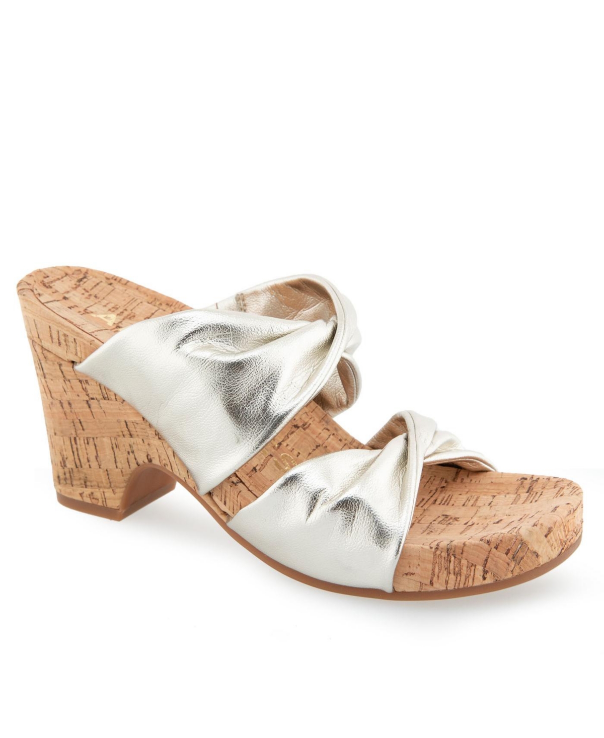 Shop Aerosoles Women's Mercer Wedge Sandals In Soft Gold Polyurethane