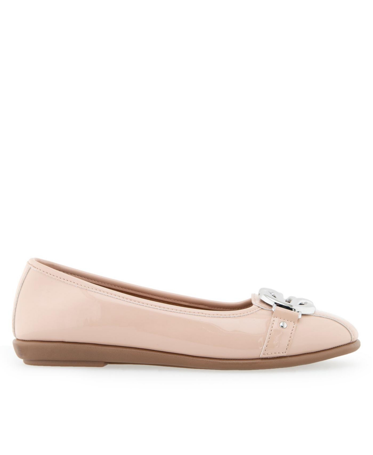 Shop Aerosoles Women's Big Bet Ballet Flats In Cipria Patent Polyurethane