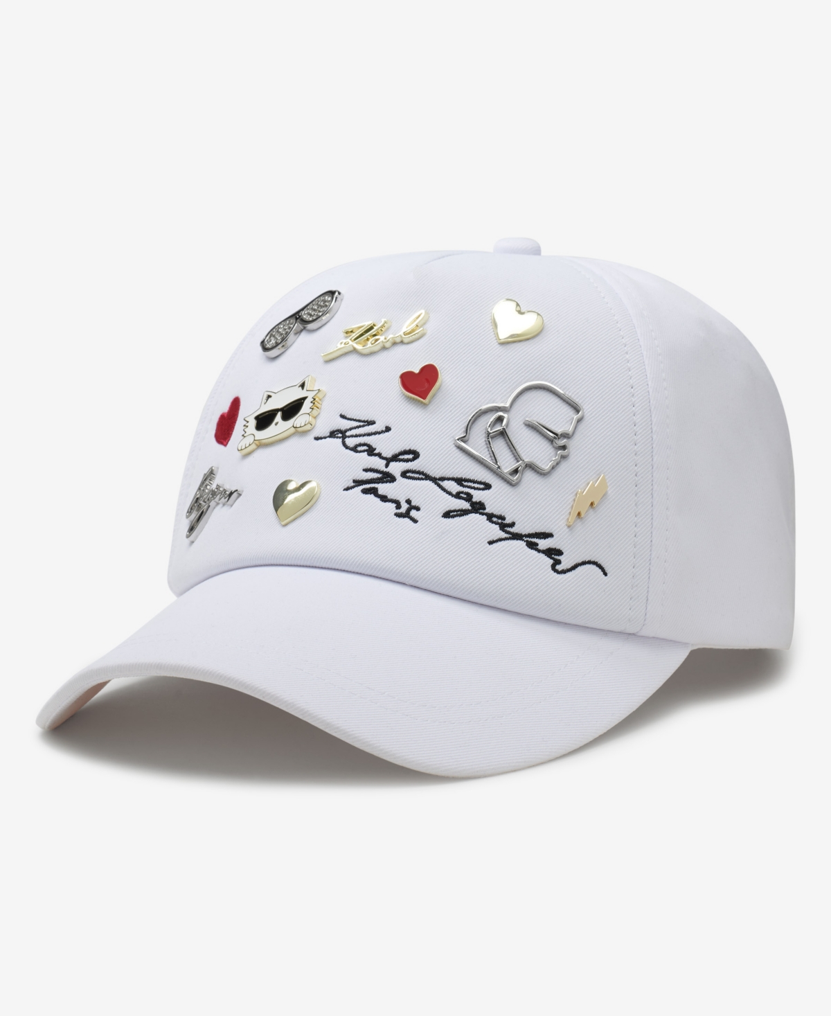 Shop Karl Lagerfeld Women's Charm Baseball Hat In White