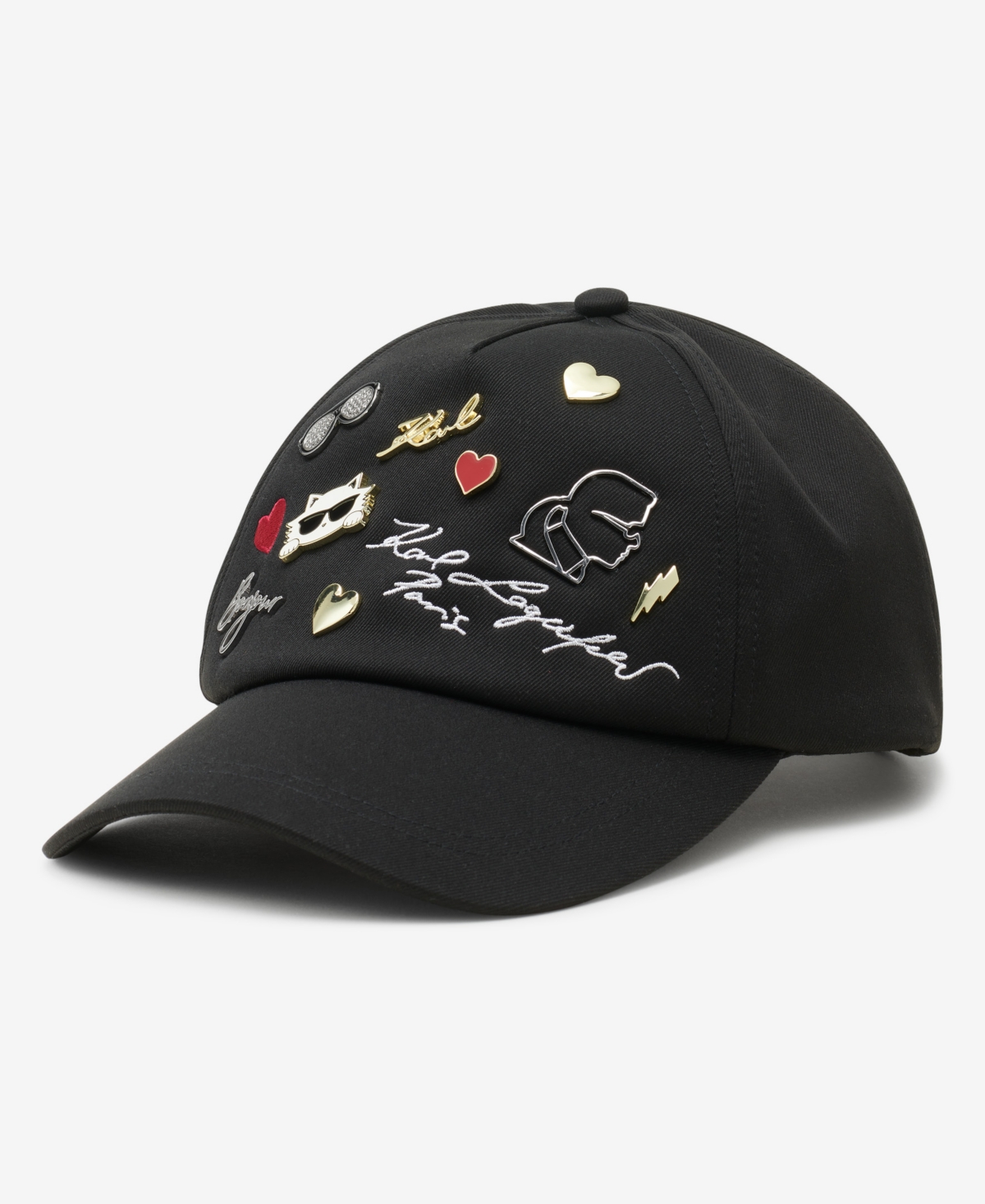Shop Karl Lagerfeld Women's Charm Baseball Hat In Black