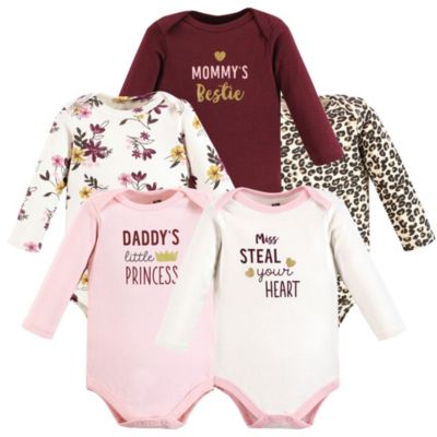 Baby Girls Hudson Cotton Long-Sleeve Bodysuits 5-Pack