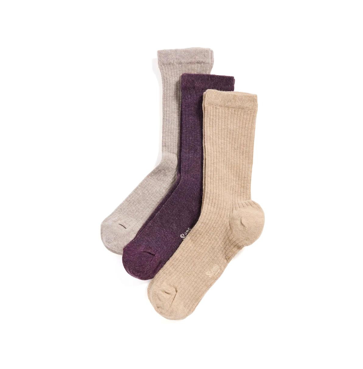 Women's Eco Conscious Cashmere Socks Box Of Three - Heliotrope