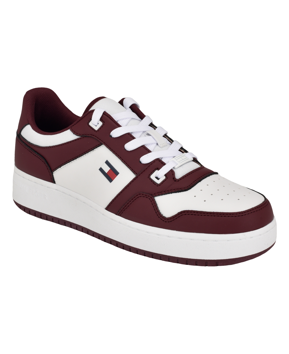 Tommy Hilfiger Men's Krane Lace Up Fashion Sneakers In Burgundy,white