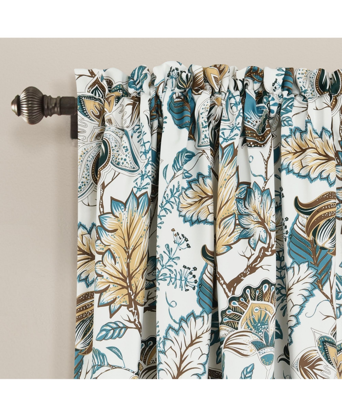 Lush Decor Cynthia Jacobean Light Filtering Window Curtain Panels