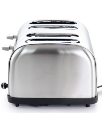 4 Slice Stainless Steel Wide Slot Retro Toaster