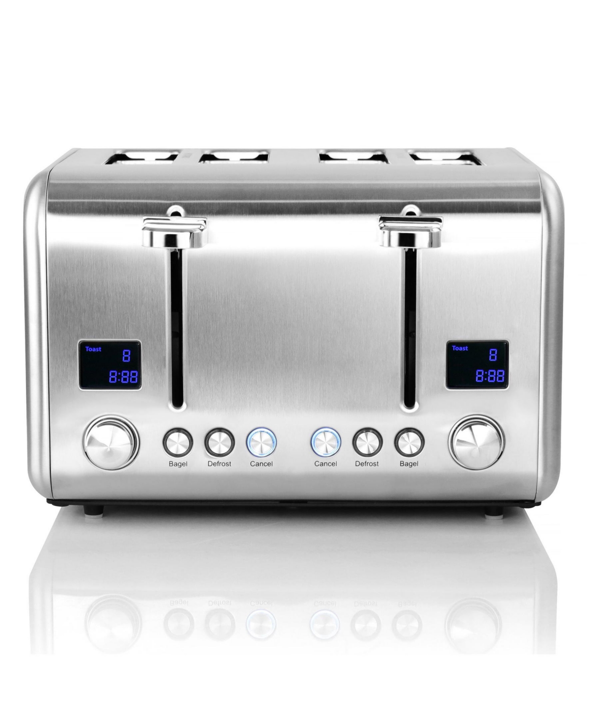 Megachef 4 Slice Stainless Steel Toaster In Silver