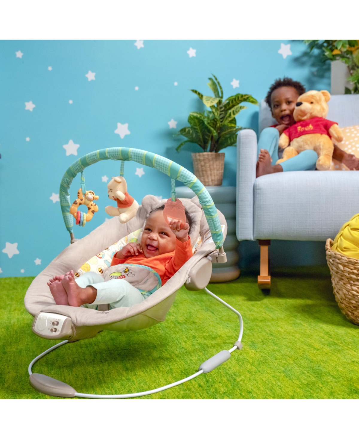 Bright Starts Winnie The Pooh Dots Hunny Pots Bouncer In Multi