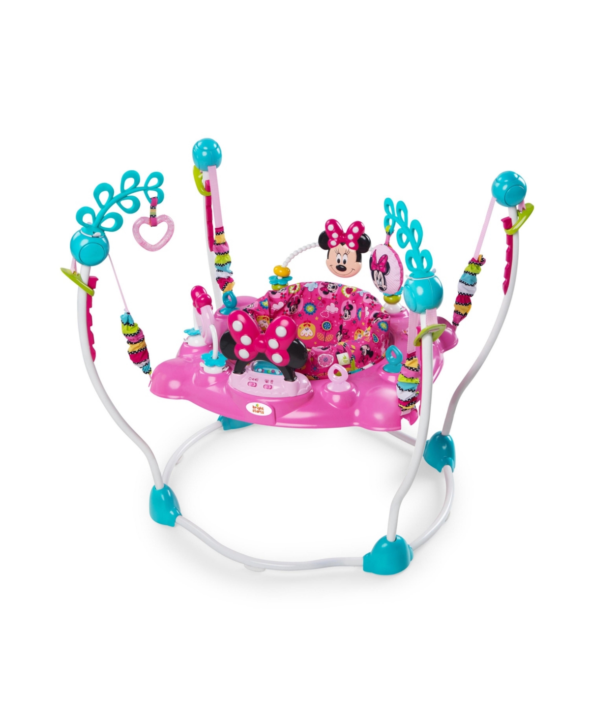 Bright Starts Minnie Mouse Forever Besties Activity Jumper In Bright Pink Multi
