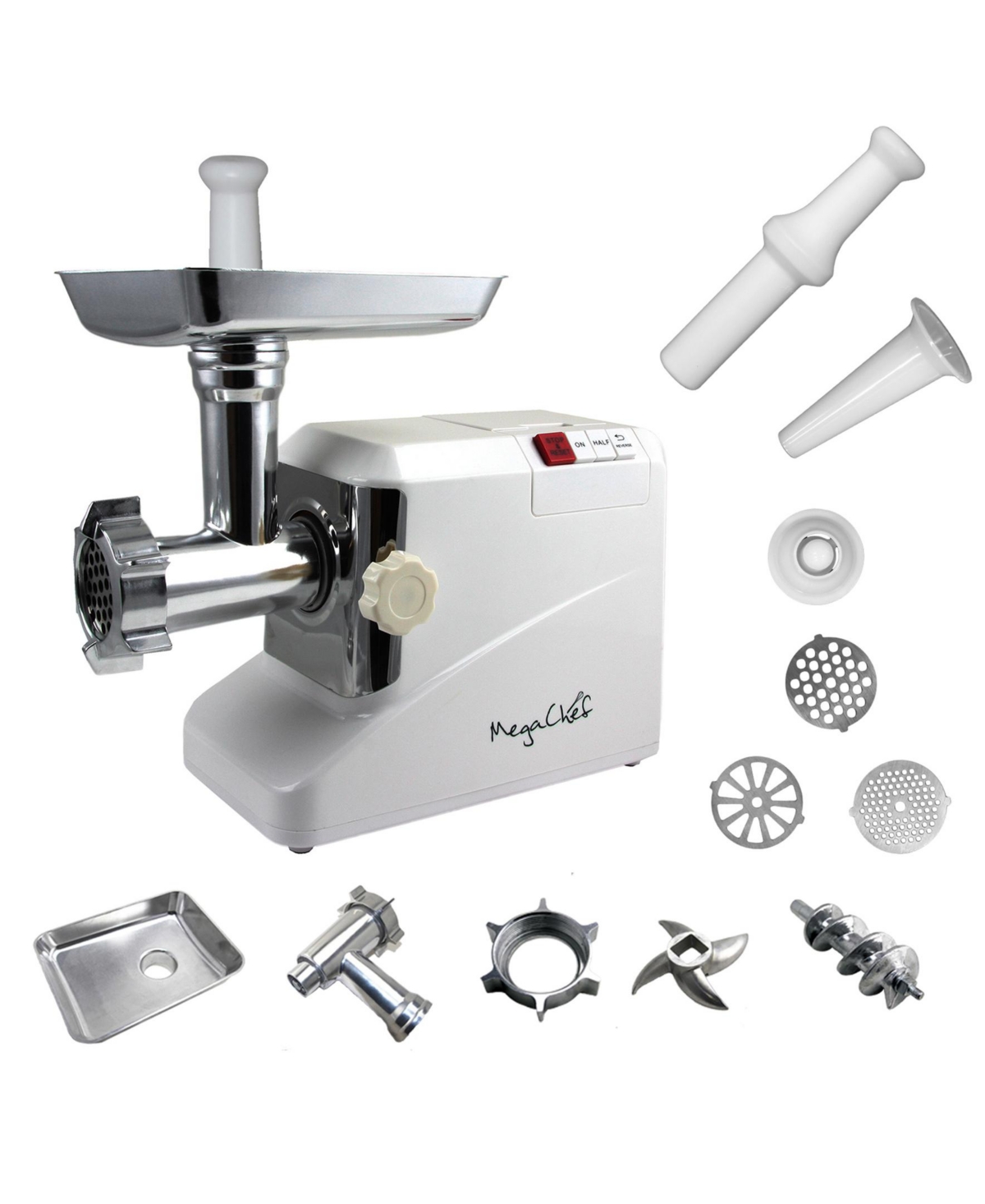 Megachef 1800 Watts Automatic Meat Grinder For Household Use In White